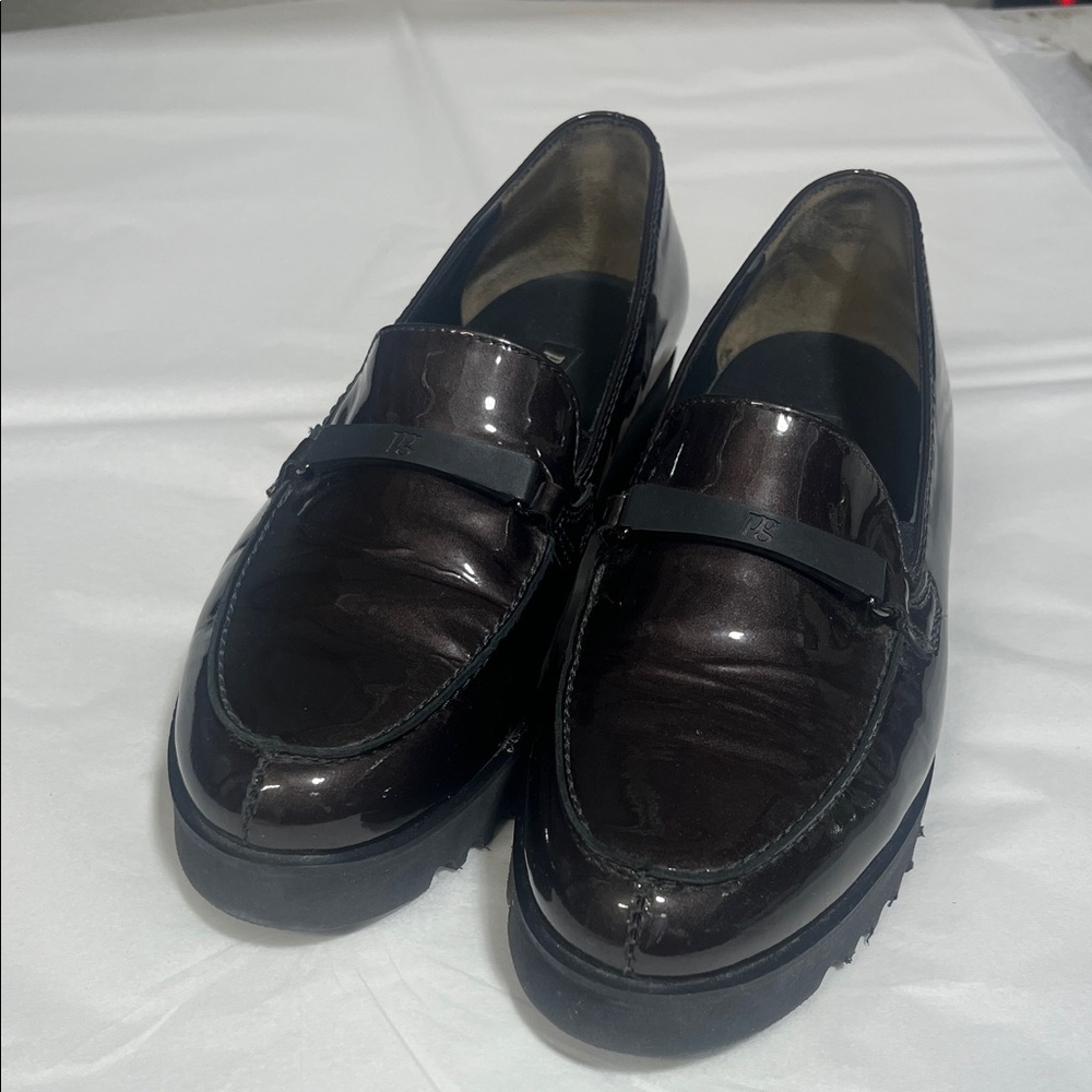 Paul Green Women's Patent Leather Loafer Oxford Size 6 Brown